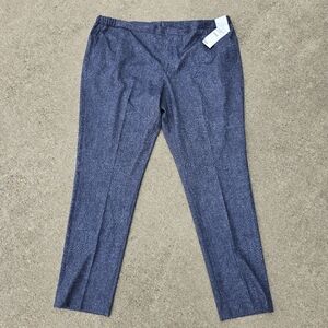 Nordstrom Rack Blue Trouser Dress Pants Womens 2XL Zipper, Elastic, Pull String